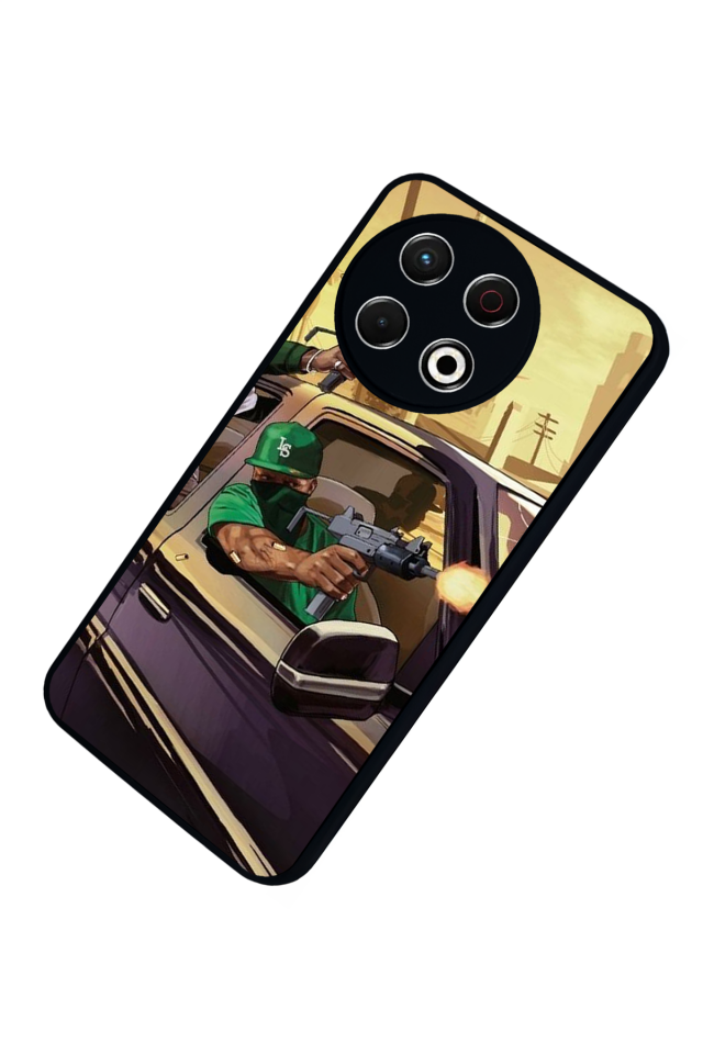 Tecno Spark 30 Pro Uyumlu GTA Tasarımlı Glossy Premium Kılıf