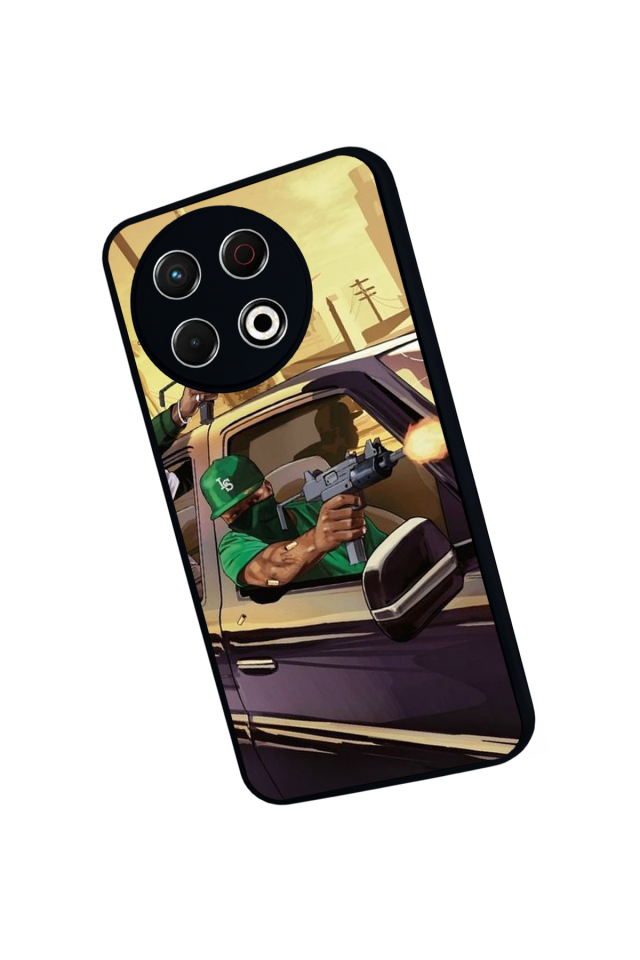 Tecno Spark 30 Pro Uyumlu GTA Tasarımlı Glossy Premium Kılıf