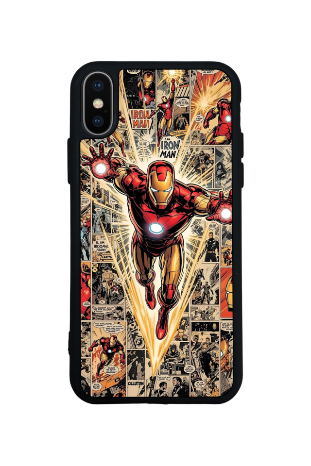 iPhone XS Max Uyumlu  Iron Man ( Demir Adam ) Tasarımlı Glossy Premium Kılıf