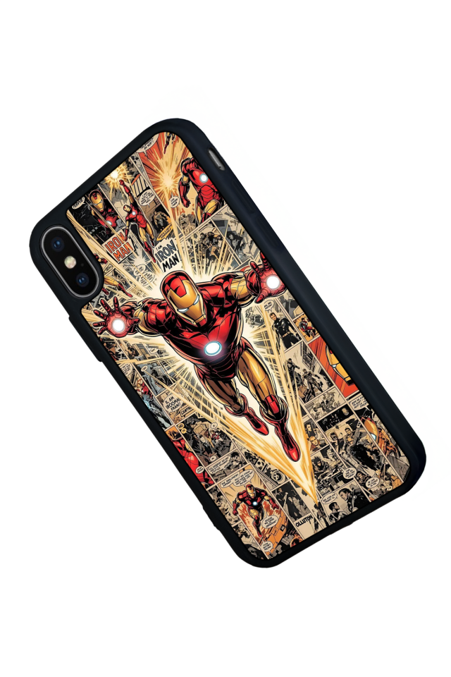 iPhone XS Max Uyumlu  Iron Man ( Demir Adam ) Tasarımlı Glossy Premium Kılıf