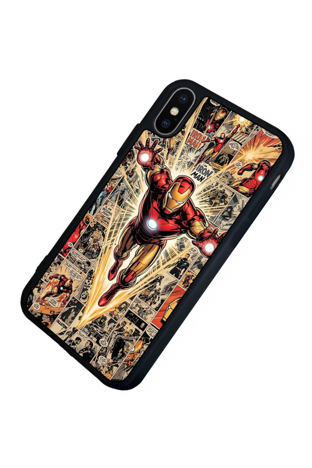 iPhone XS Max Uyumlu  Iron Man ( Demir Adam ) Tasarımlı Glossy Premium Kılıf
