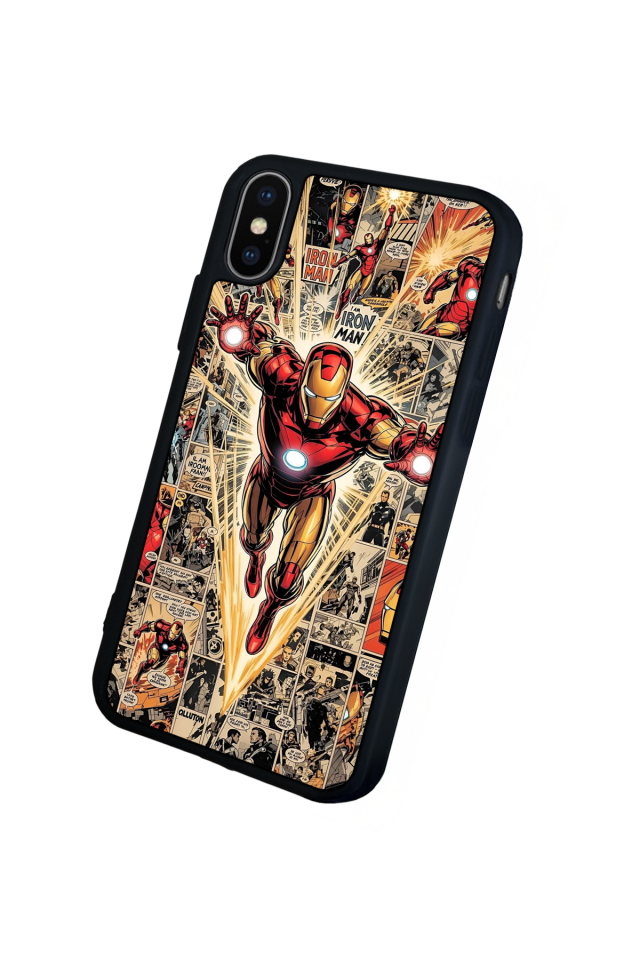 iPhone XS Max Uyumlu  Iron Man ( Demir Adam ) Tasarımlı Glossy Premium Kılıf