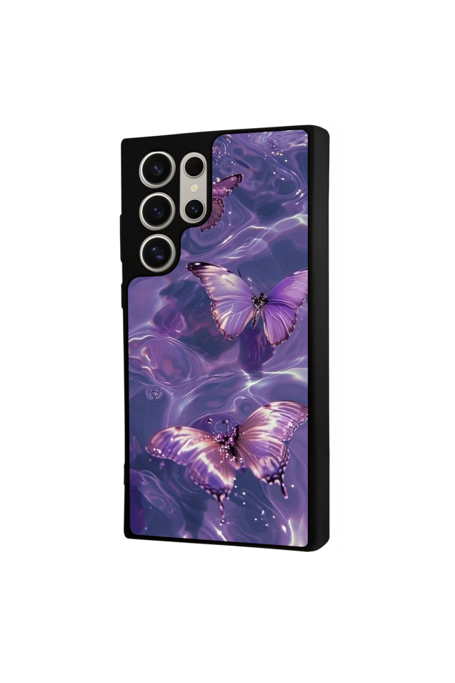 Samsung Galaxy S23 Ultra Uyumlu Kelebek Tasarımlı Glossy Premium Kılıf