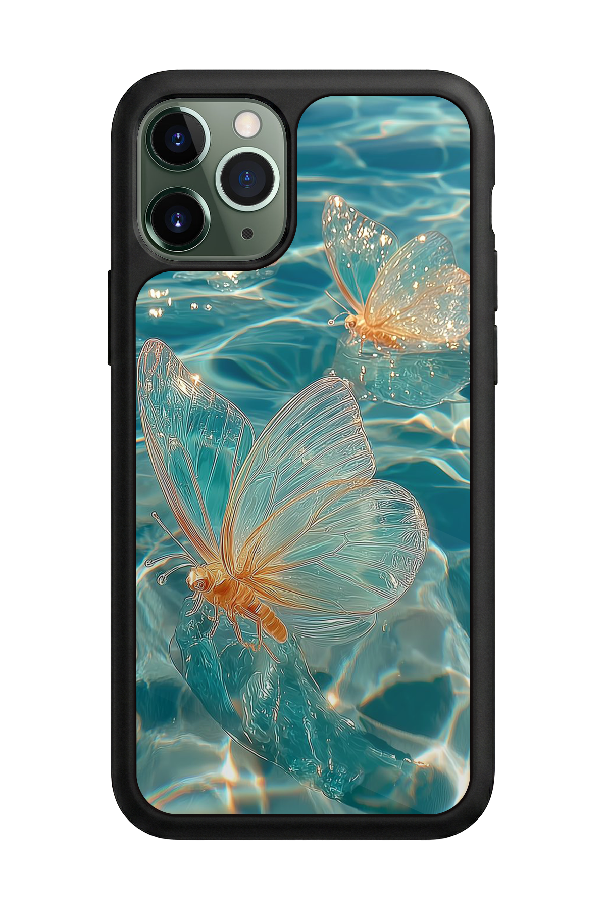iPhone 11 Pro Uyumlu Kelebek Tasarımlı Glossy Premium Kılıf