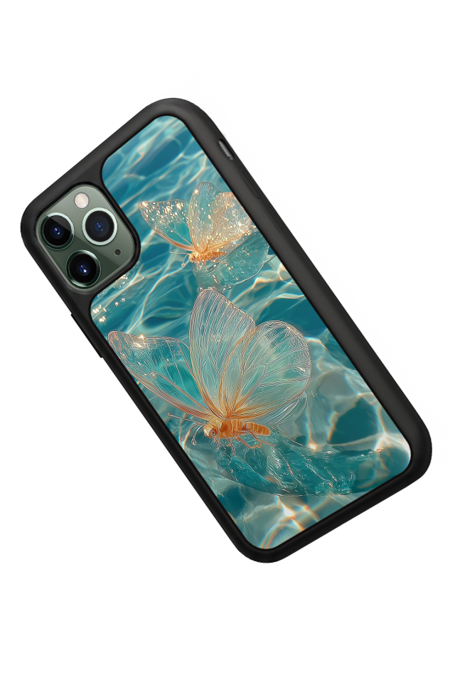 iPhone 11 Pro Uyumlu Kelebek Tasarımlı Glossy Premium Kılıf