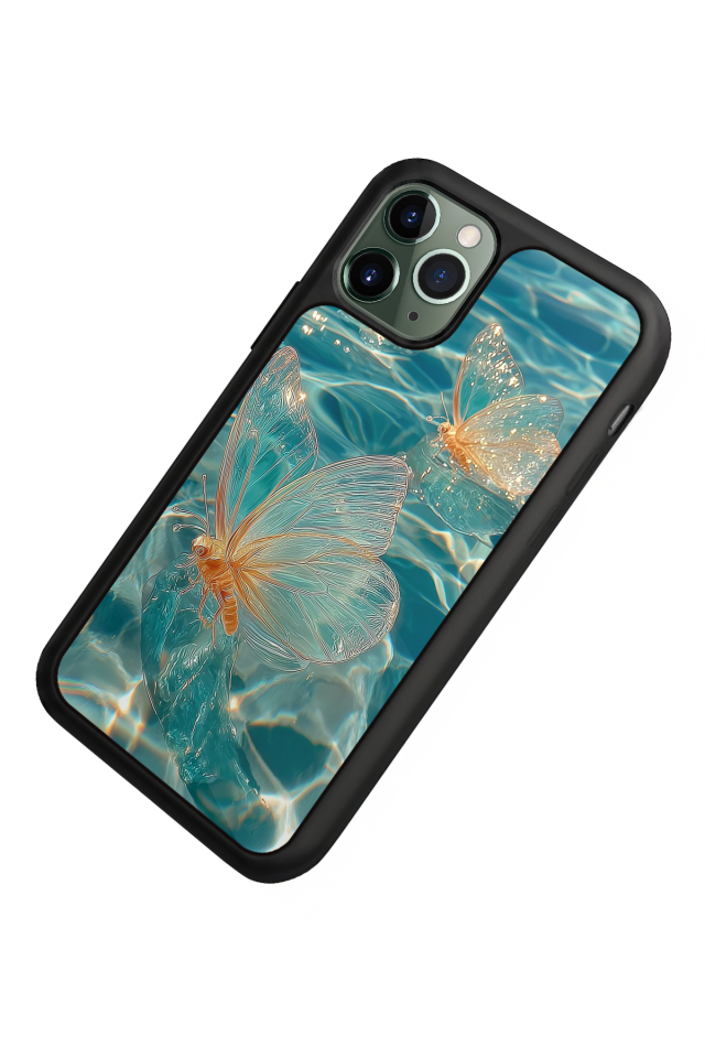 iPhone 11 Pro Uyumlu Kelebek Tasarımlı Glossy Premium Kılıf