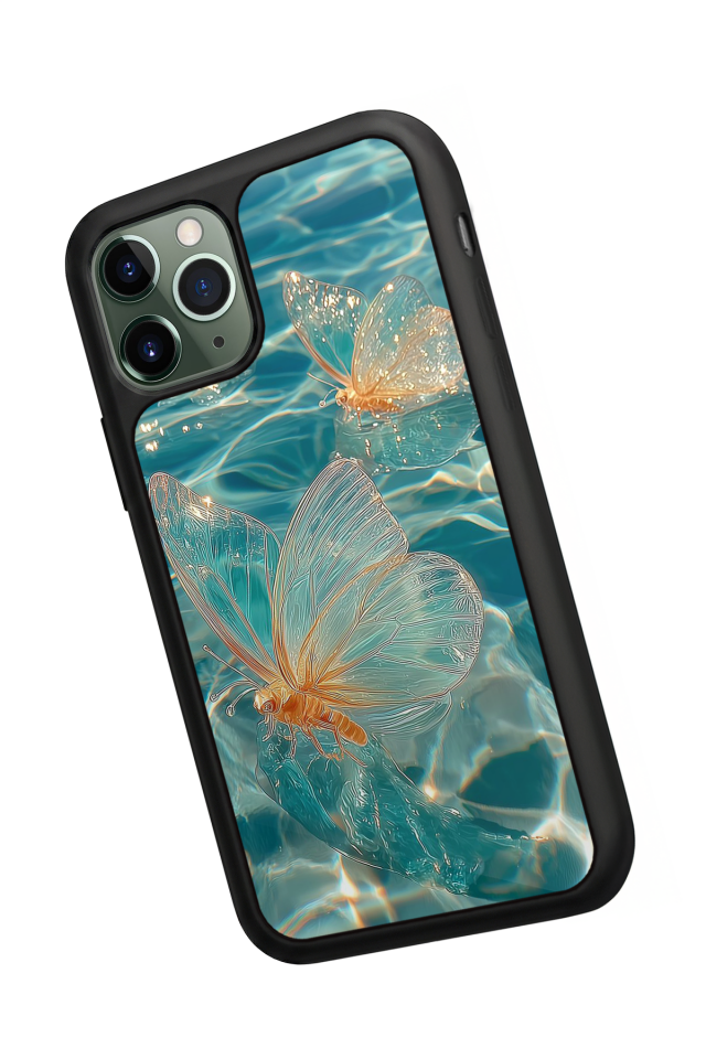 iPhone 11 Pro Uyumlu Kelebek Tasarımlı Glossy Premium Kılıf