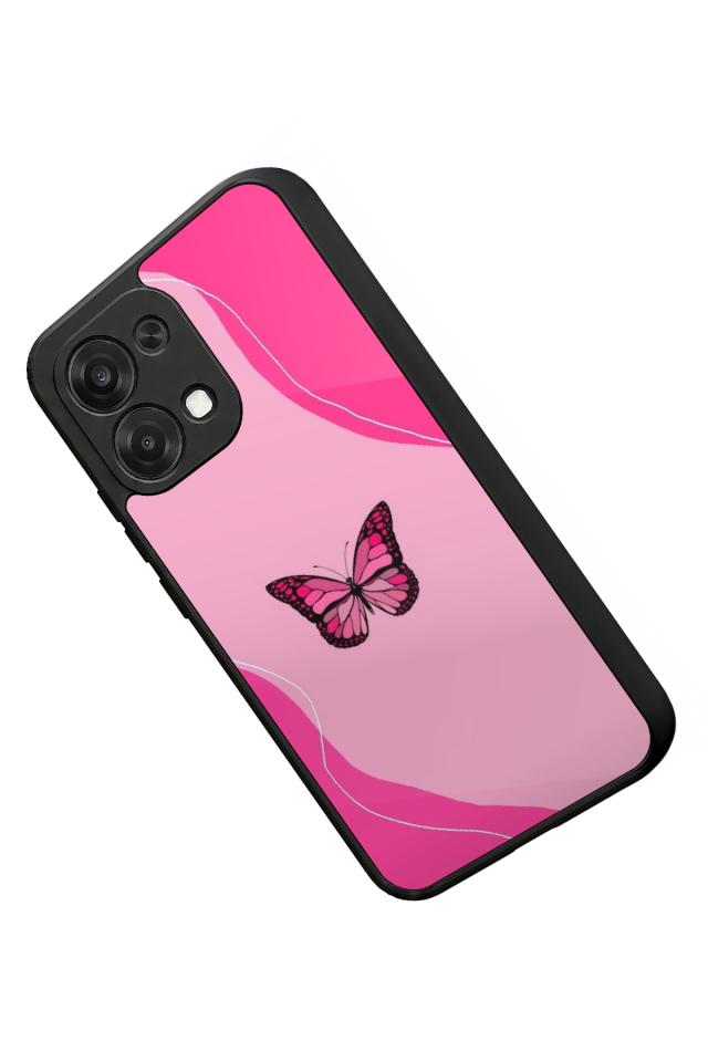 Oppo A6 Pro Uyumlu Kelebek Tasarımlı Glossy Premium Kılıf
