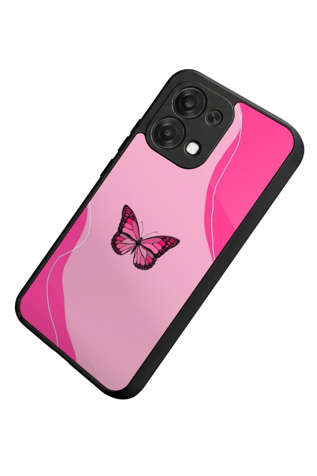 Oppo A6 Pro Uyumlu Kelebek Tasarımlı Glossy Premium Kılıf