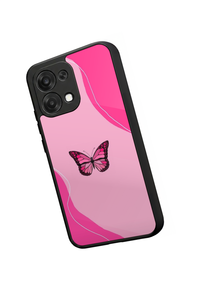 Oppo A6 Pro Uyumlu Kelebek Tasarımlı Glossy Premium Kılıf