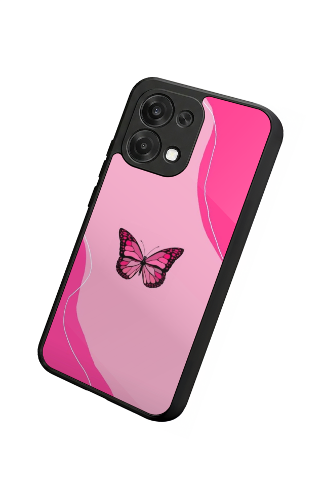Oppo A6 Pro Uyumlu Kelebek Tasarımlı Glossy Premium Kılıf