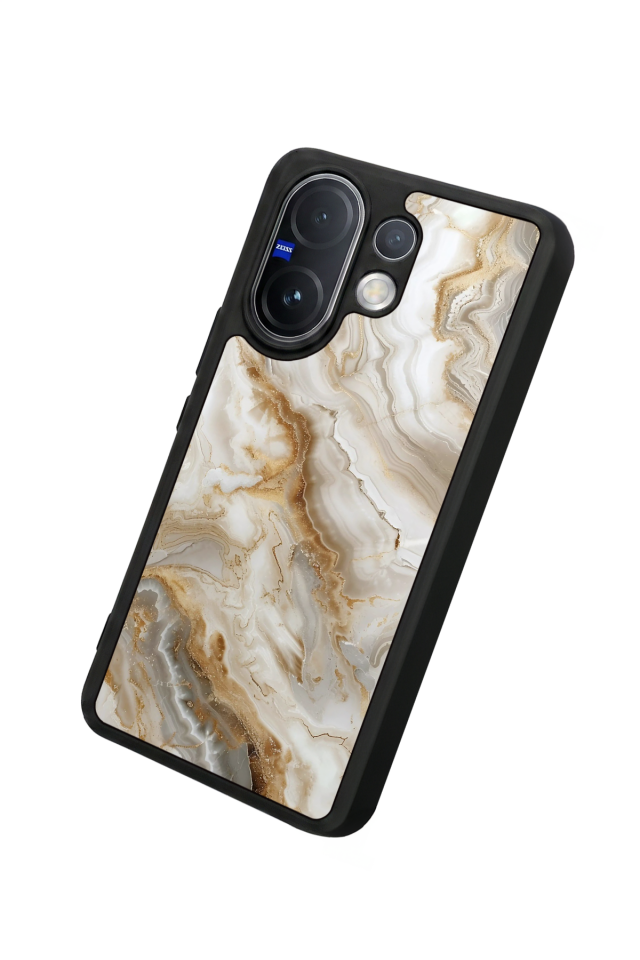 Vivo V60 Uyumlu Mermer Marble Tasarımlı Glossy Premium Kılıf