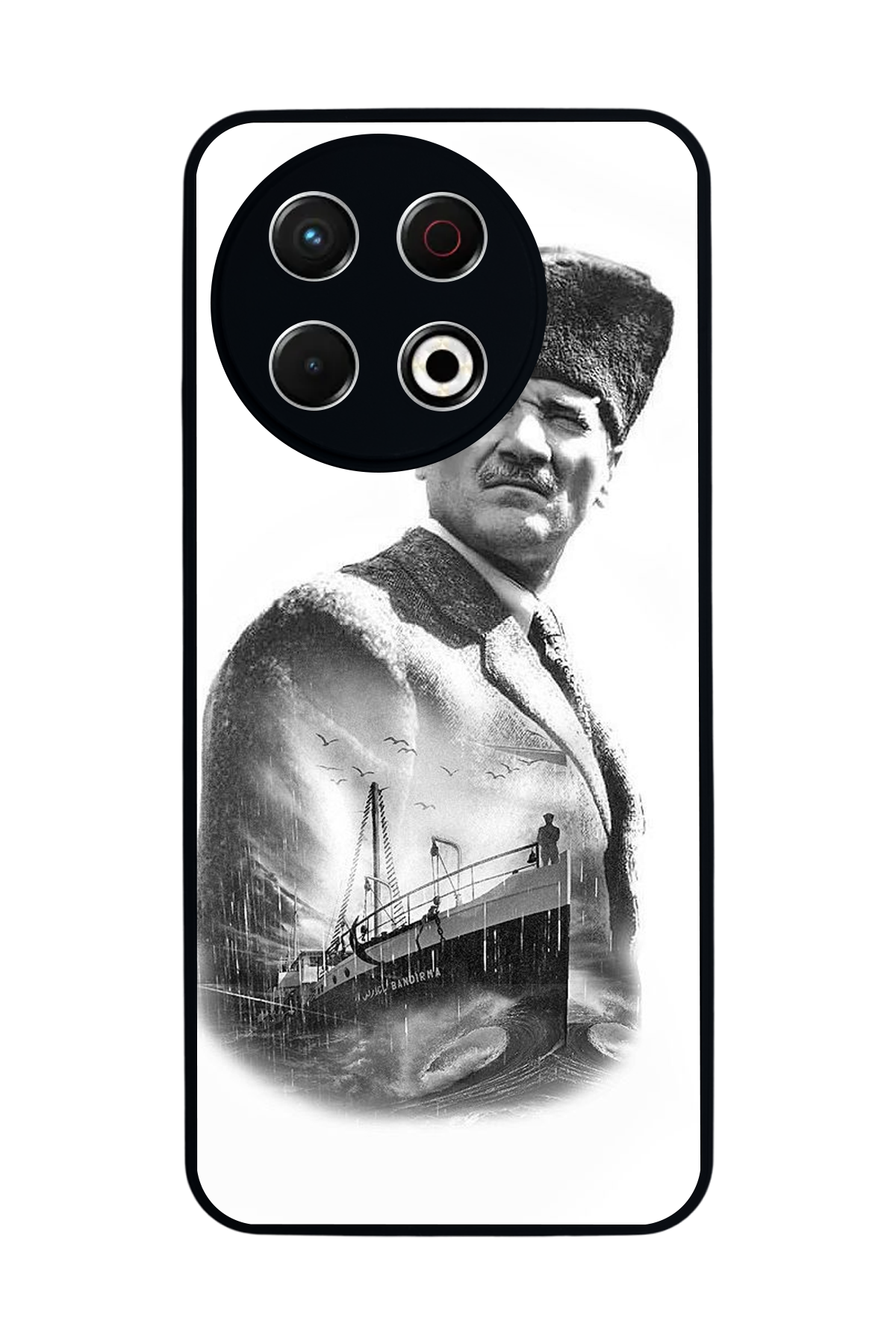 Tecno Spark 30 Pro Uyumlu Mustafa Kemal Ataturk Tasarımlı Glossy Premium Kılıf