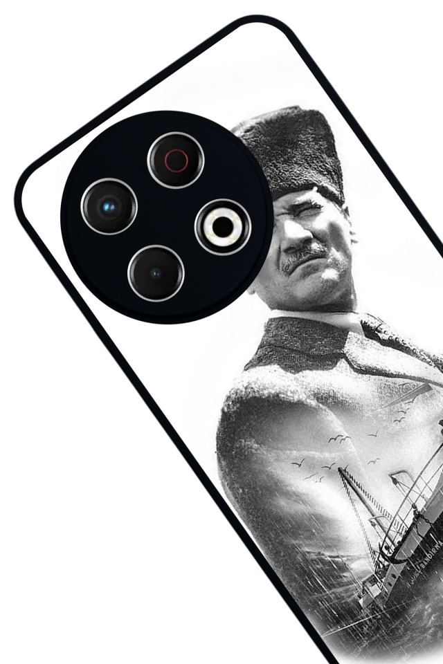 Tecno Spark 30 Pro Uyumlu Mustafa Kemal Ataturk Tasarımlı Glossy Premium Kılıf