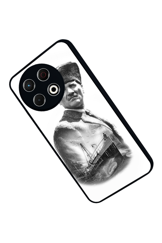 Tecno Spark 30 Pro Uyumlu Mustafa Kemal Ataturk Tasarımlı Glossy Premium Kılıf