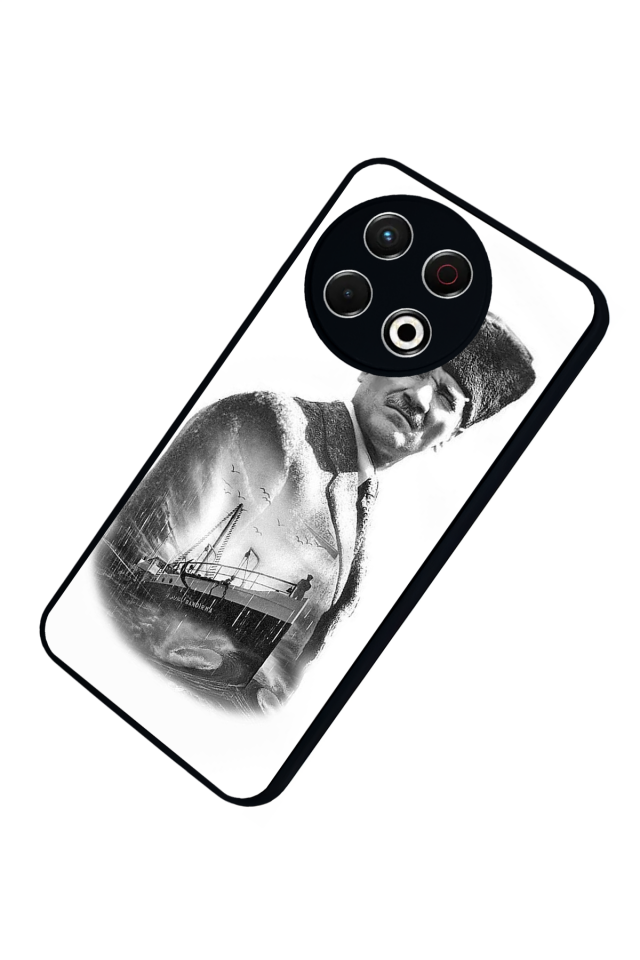 Tecno Spark 30 Pro Uyumlu Mustafa Kemal Ataturk Tasarımlı Glossy Premium Kılıf