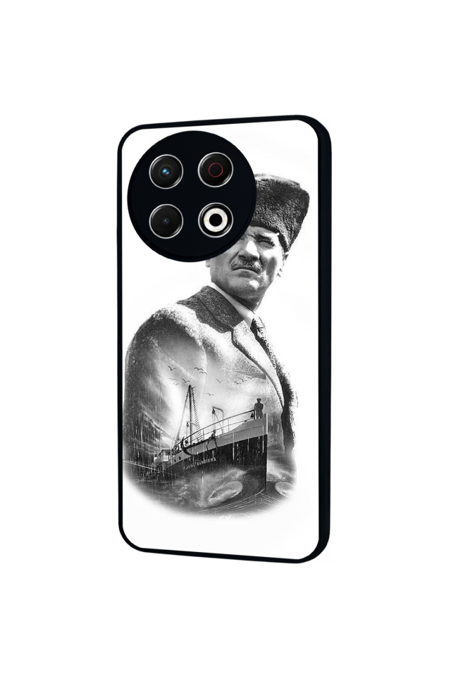 Tecno Spark 30 Pro Uyumlu Mustafa Kemal Ataturk Tasarımlı Glossy Premium Kılıf