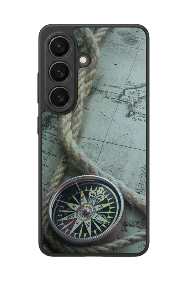 Samsung Galaxy S26 Uyumlu Pusula Tasarımlı Glossy Premium Kılıf