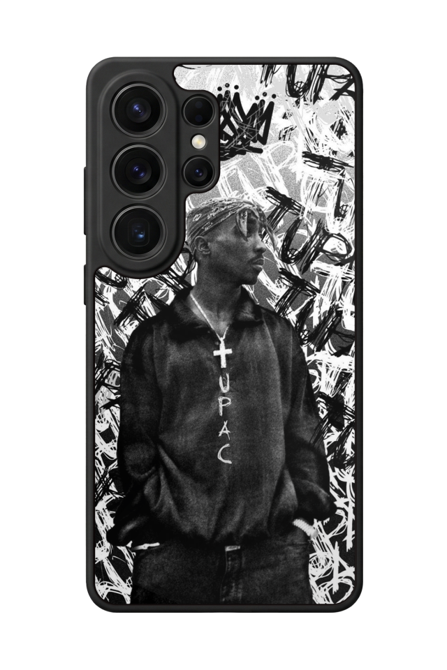 Samsung Galaxy S26 Ultra Uyumlu Tupac Tasarımlı Glossy Premium Kılıf