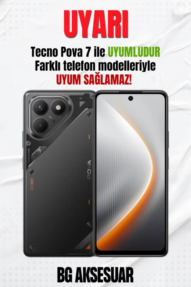 Tecno Pova 7 Mat Uyumlu Siyah Kılıf – Yumuşak Silikon, Koruyucu, Şok Emici Kapak
