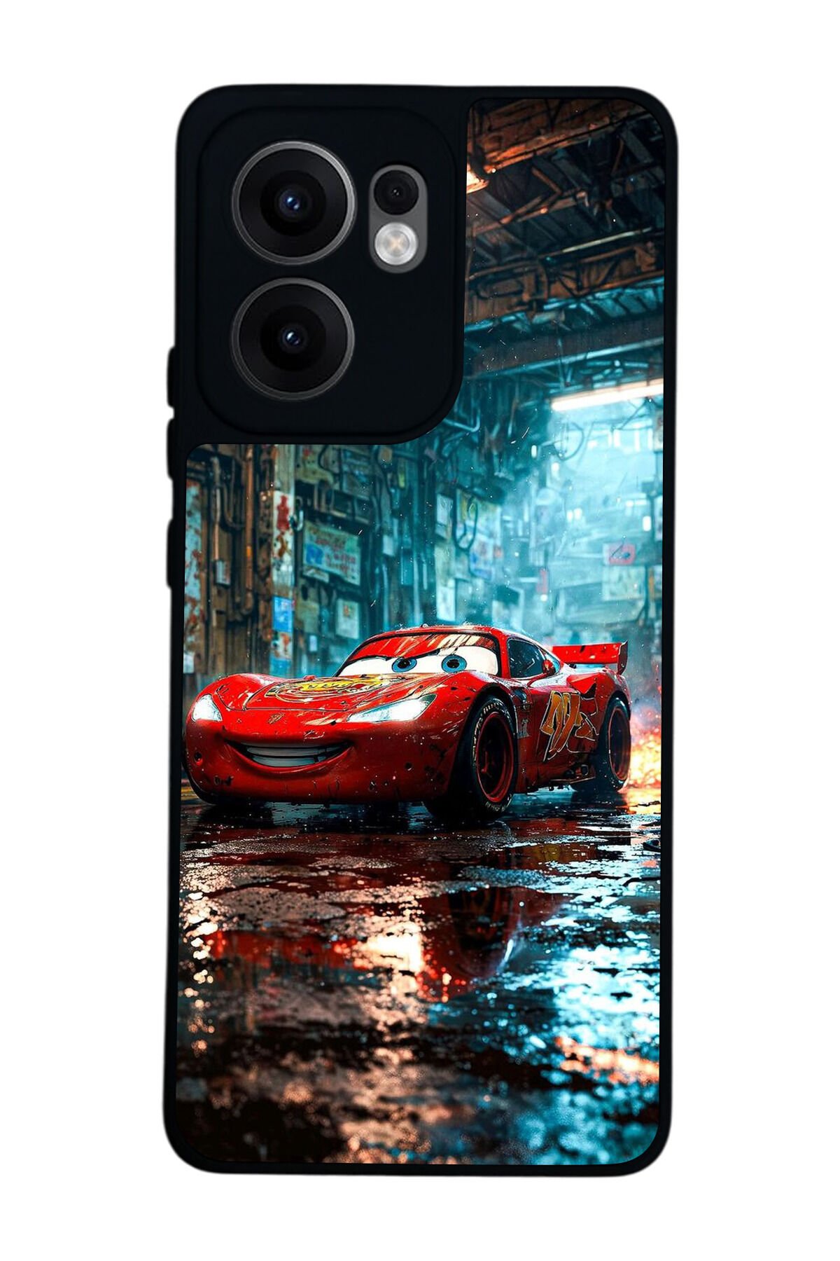 Oppo Reno 13F Uyumlu Şimsek McQueen Tasarımlı Glossy Premium Kılıf