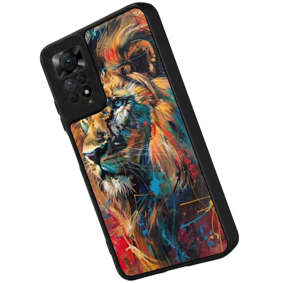 Xiaomi Redmi Note 12 Pro Uyumlu Aslan Tasarımlı Glossy Premium Kılıf