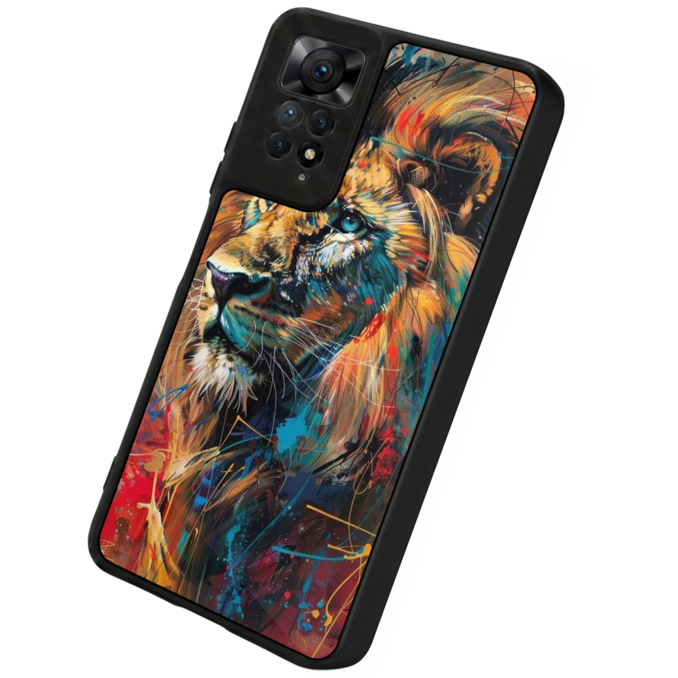 Xiaomi Redmi Note 12 Pro Uyumlu Aslan Tasarımlı Glossy Premium Kılıf