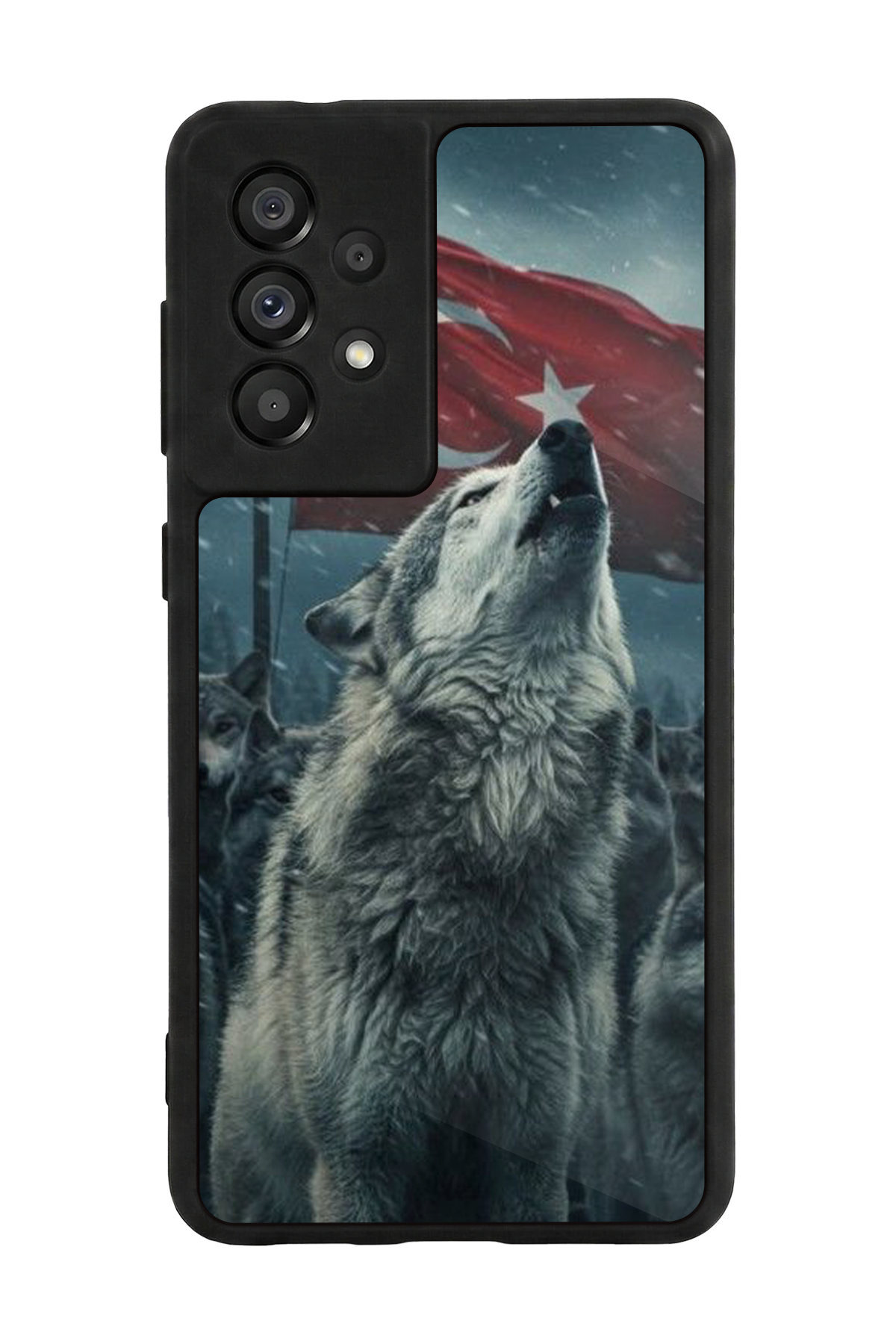 Samsung Galaxy A73 Uyumlu Bozkurt Tasarımlı Glossy Premium Kılıf