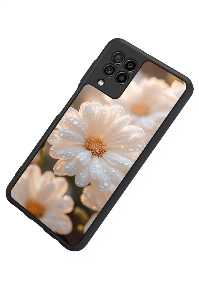 Samsung Galaxy M32 Uyumlu Cicek Tasarımlı Glossy Premium Kılıf