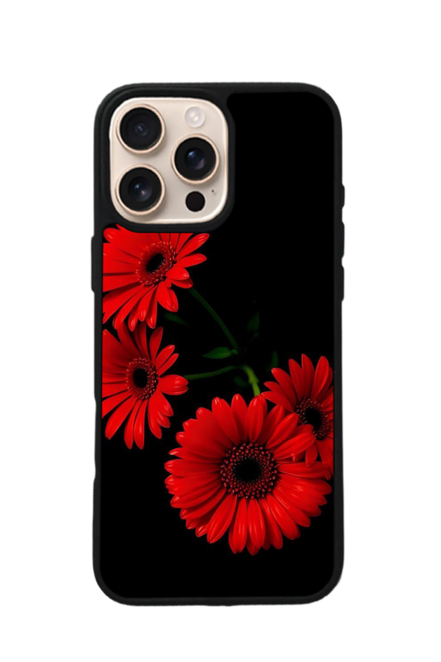iPhone 15 Pro Max Uyumlu Cicek Tasarımlı Glossy Premium Kılıf