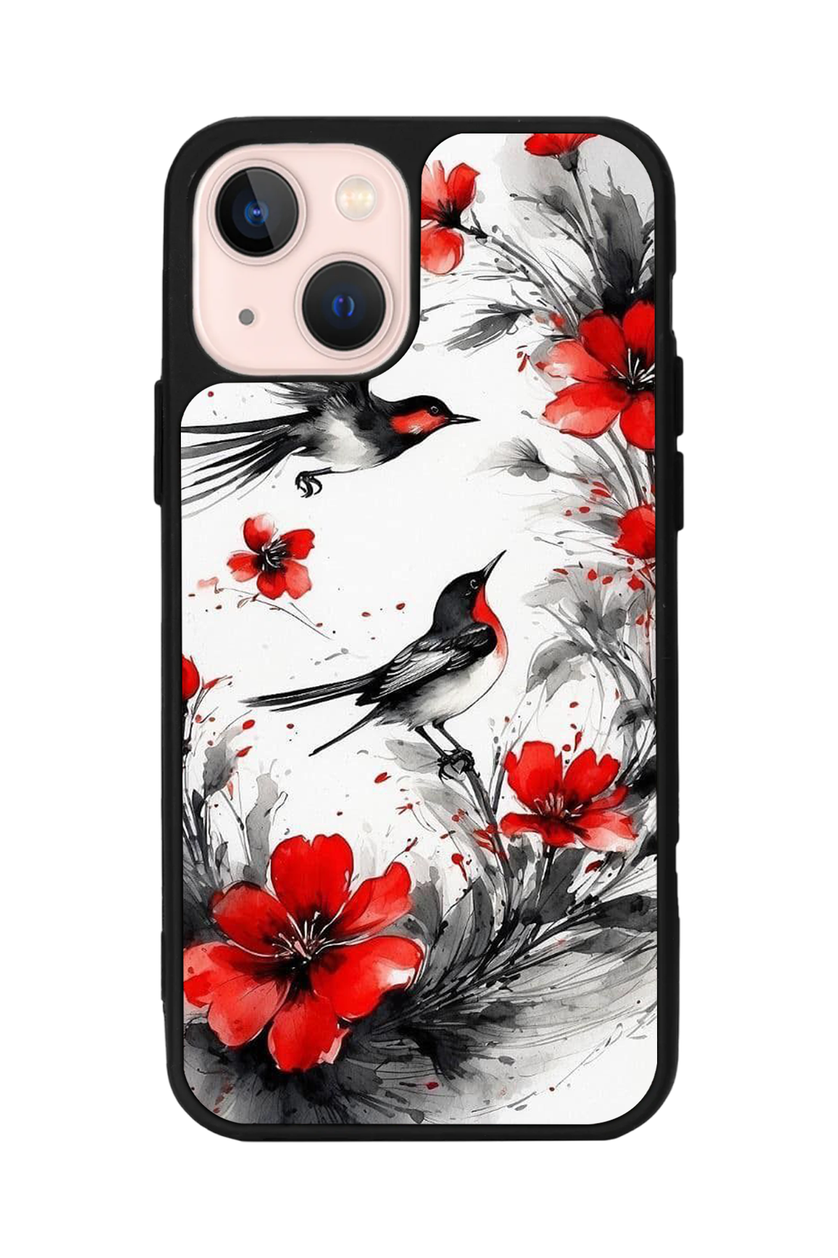 iPhone 13 Mini Uyumlu Floral Tasarımlı Glossy Premium Kılıf