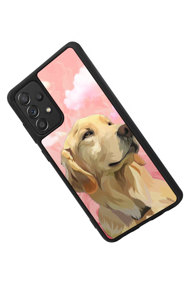 Samsung Galaxy A72 Uyumlu Golden Kopek Tasarımlı Glossy Premium Kılıf