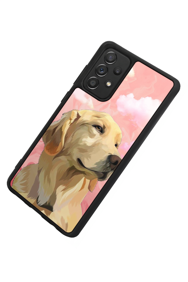 Samsung Galaxy A72 Uyumlu Golden Kopek Tasarımlı Glossy Premium Kılıf