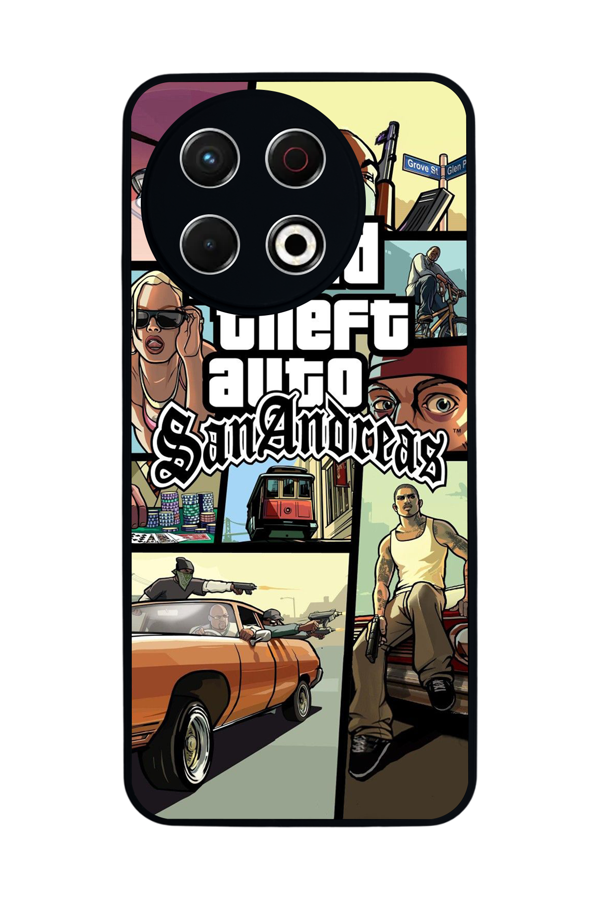 Tecno Spark 30 Pro Uyumlu GTA Tasarımlı Glossy Premium Kılıf