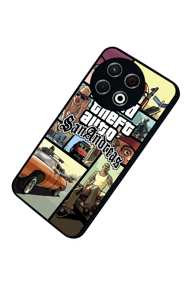 Tecno Spark 30 Pro Uyumlu GTA Tasarımlı Glossy Premium Kılıf