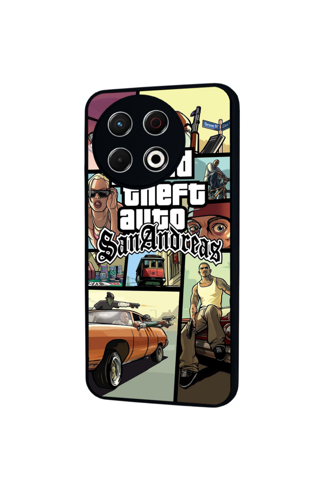 Tecno Spark 30 Pro Uyumlu GTA Tasarımlı Glossy Premium Kılıf