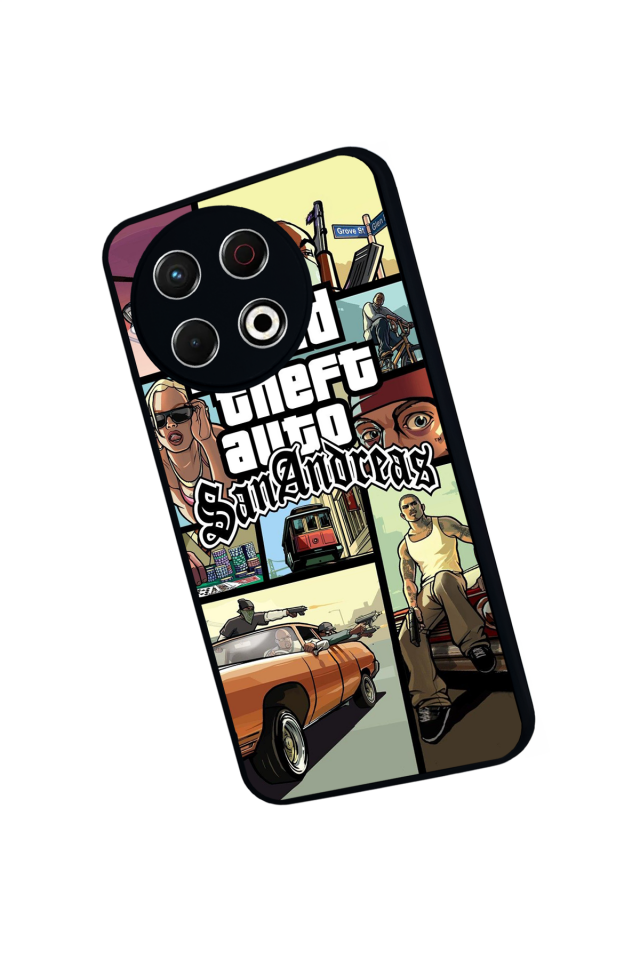 Tecno Spark 30 Pro Uyumlu GTA Tasarımlı Glossy Premium Kılıf