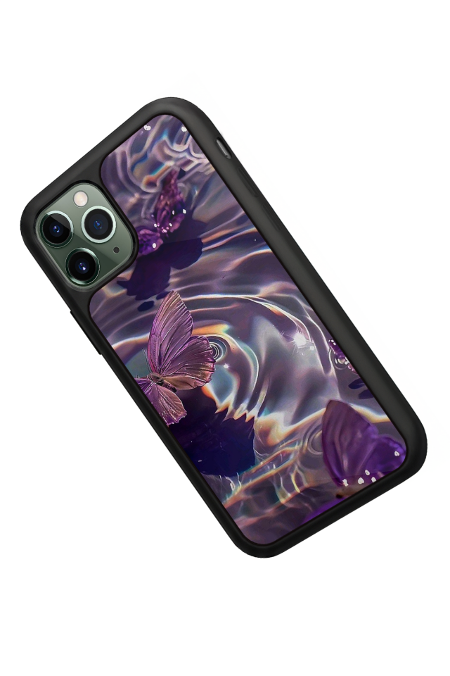 iPhone 11 Pro Uyumlu Kelebek Tasarımlı Glossy Premium Kılıf