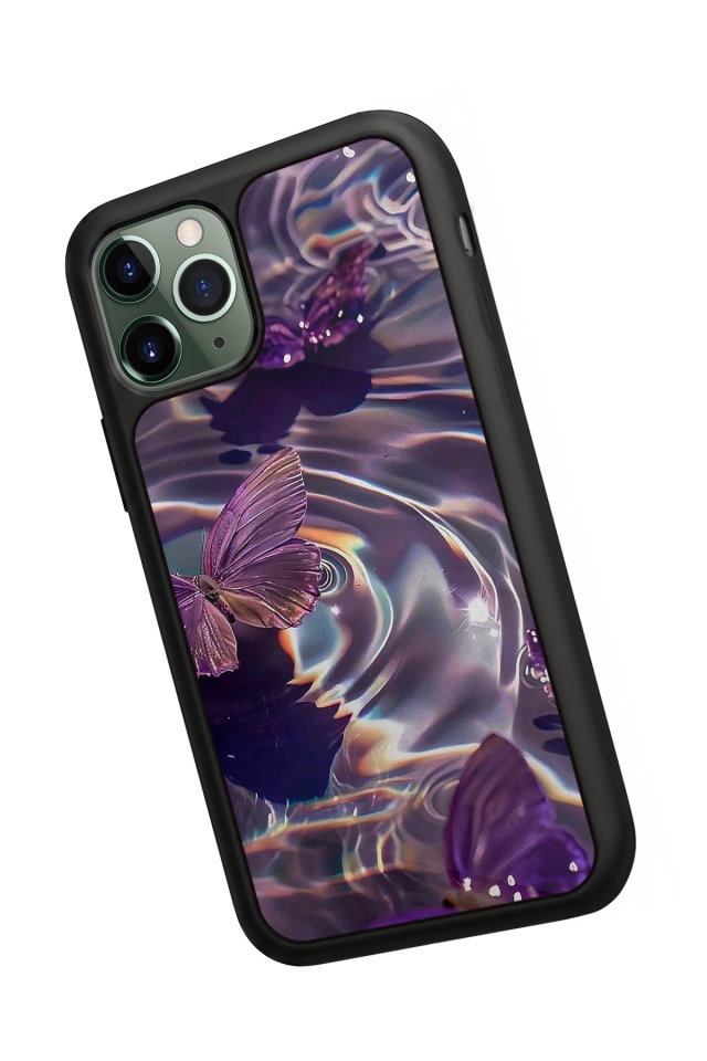 iPhone 11 Pro Uyumlu Kelebek Tasarımlı Glossy Premium Kılıf