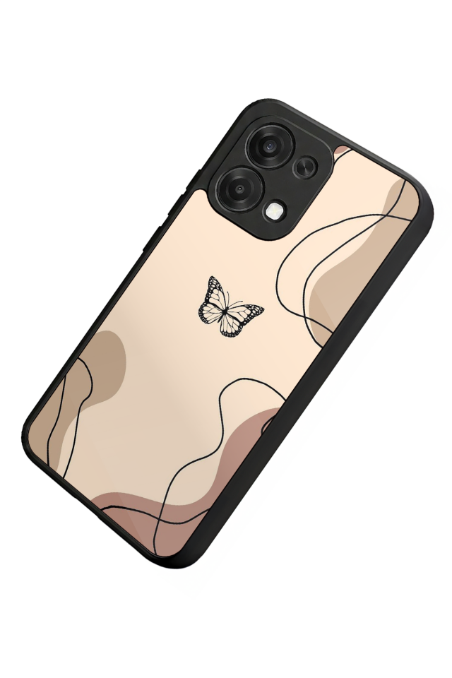 Oppo A6 Pro Uyumlu Kelebek Tasarımlı Glossy Premium Kılıf