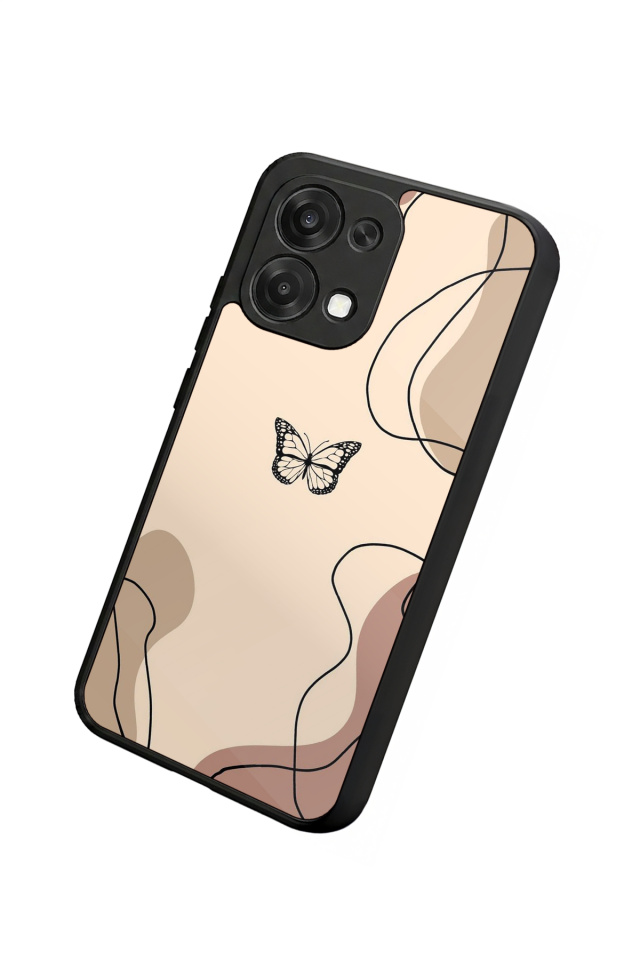 Oppo A6 Pro Uyumlu Kelebek Tasarımlı Glossy Premium Kılıf