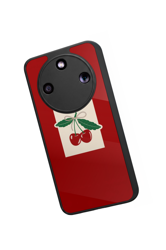 Honor Magic 8 Lite Uyumlu Kiraz Tasarımlı Glossy Premium Kılıf