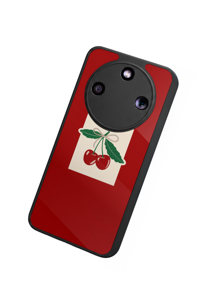 Honor Magic 8 Lite Uyumlu Kiraz Tasarımlı Glossy Premium Kılıf