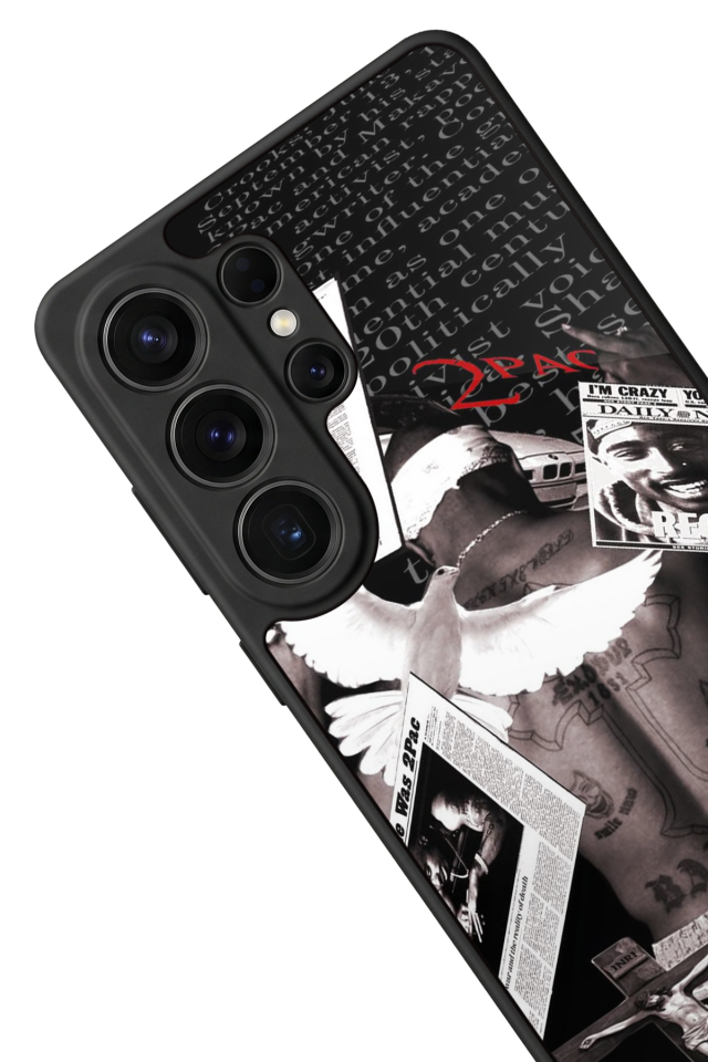 Samsung Galaxy S26 Ultra Uyumlu Tupac Tasarımlı Glossy Premium Kılıf