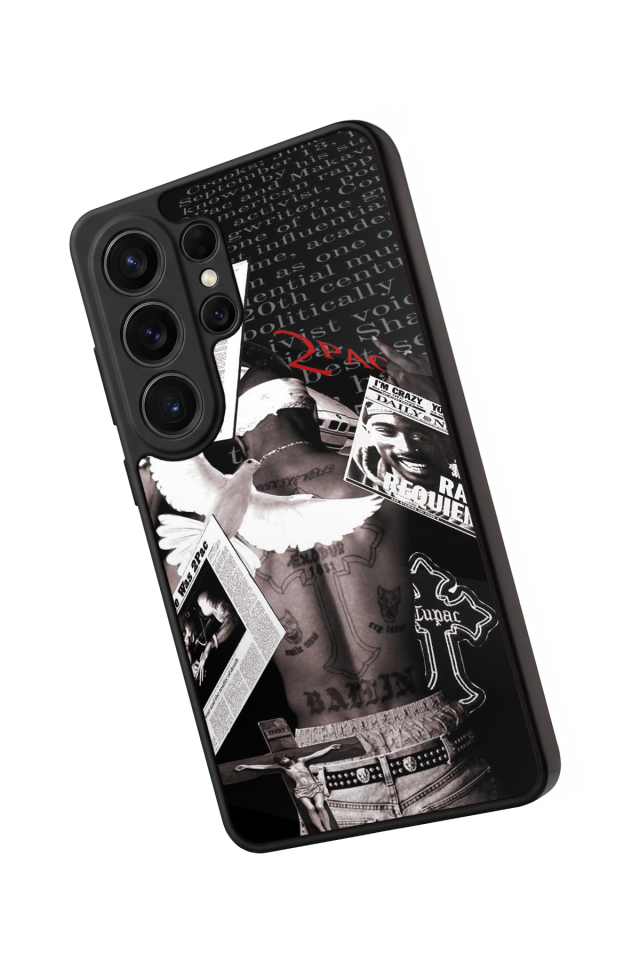 Samsung Galaxy S26 Ultra Uyumlu Tupac Tasarımlı Glossy Premium Kılıf