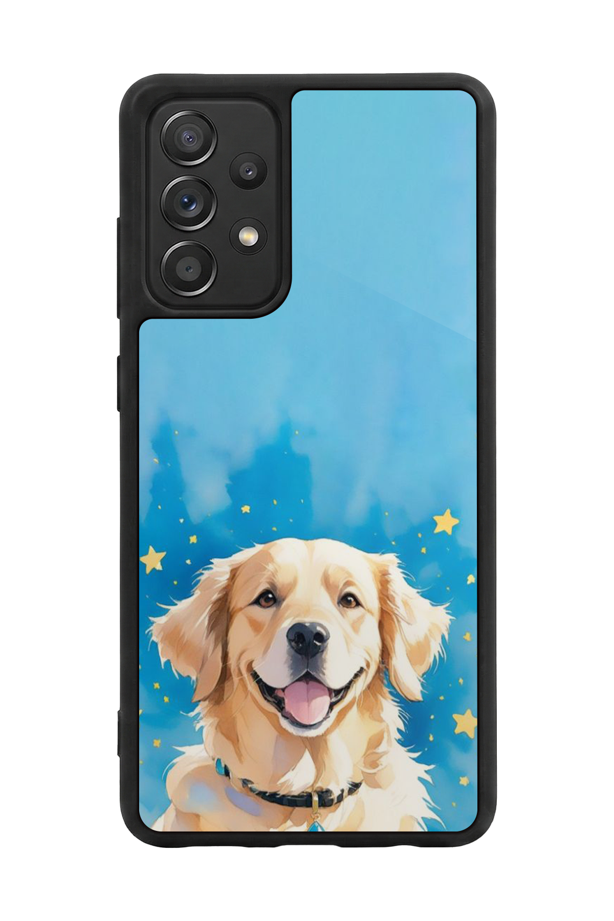 Samsung Galaxy A72 Uyumlu Golden Kopek Tasarımlı Glossy Premium Kılıf