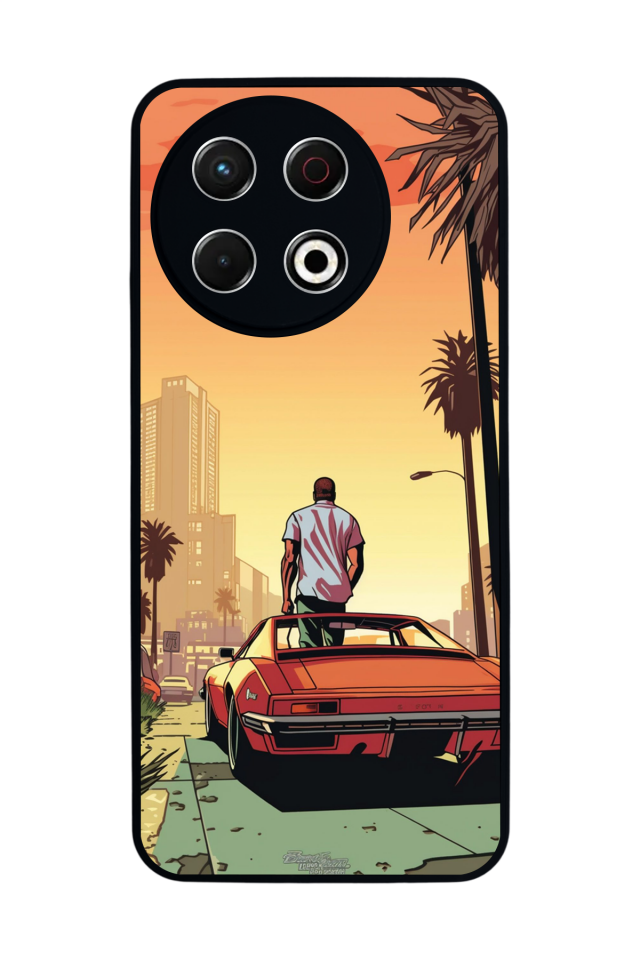 Tecno Spark 30 Pro Uyumlu GTA Tasarımlı Glossy Premium Kılıf