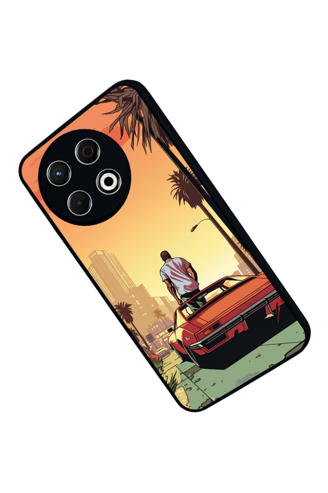 Tecno Spark 30 Pro Uyumlu GTA Tasarımlı Glossy Premium Kılıf