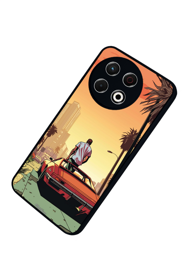 Tecno Spark 30 Pro Uyumlu GTA Tasarımlı Glossy Premium Kılıf