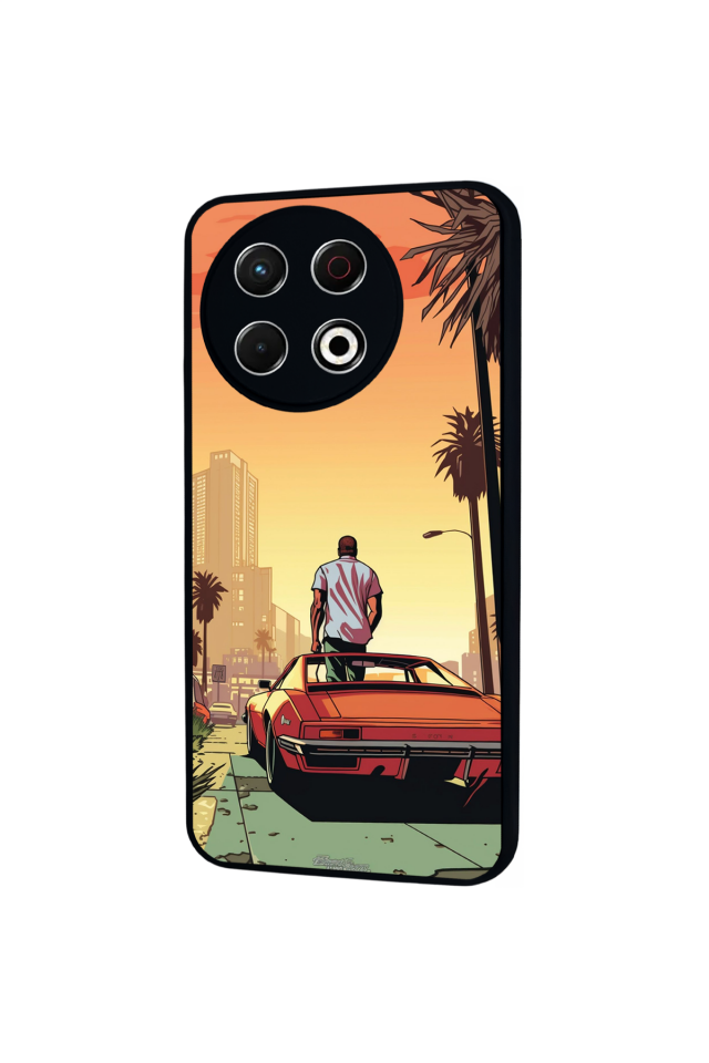 Tecno Spark 30 Pro Uyumlu GTA Tasarımlı Glossy Premium Kılıf